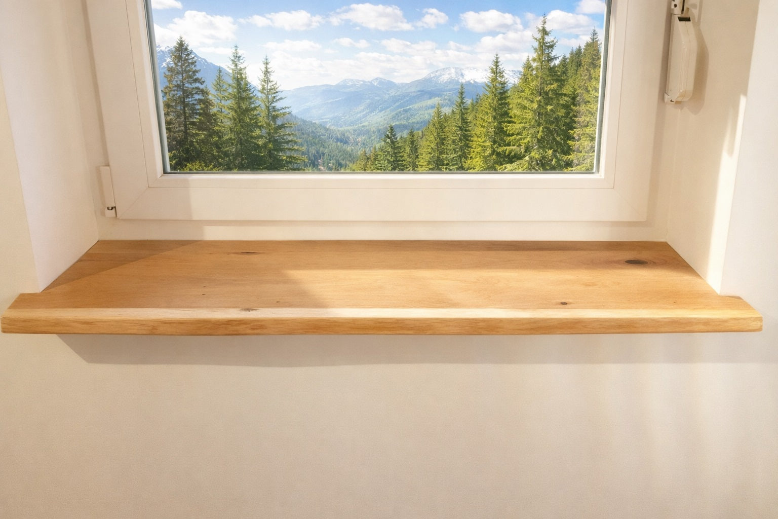 Aufsatzfensterbank Massivholz Eiche, maßgefertigt